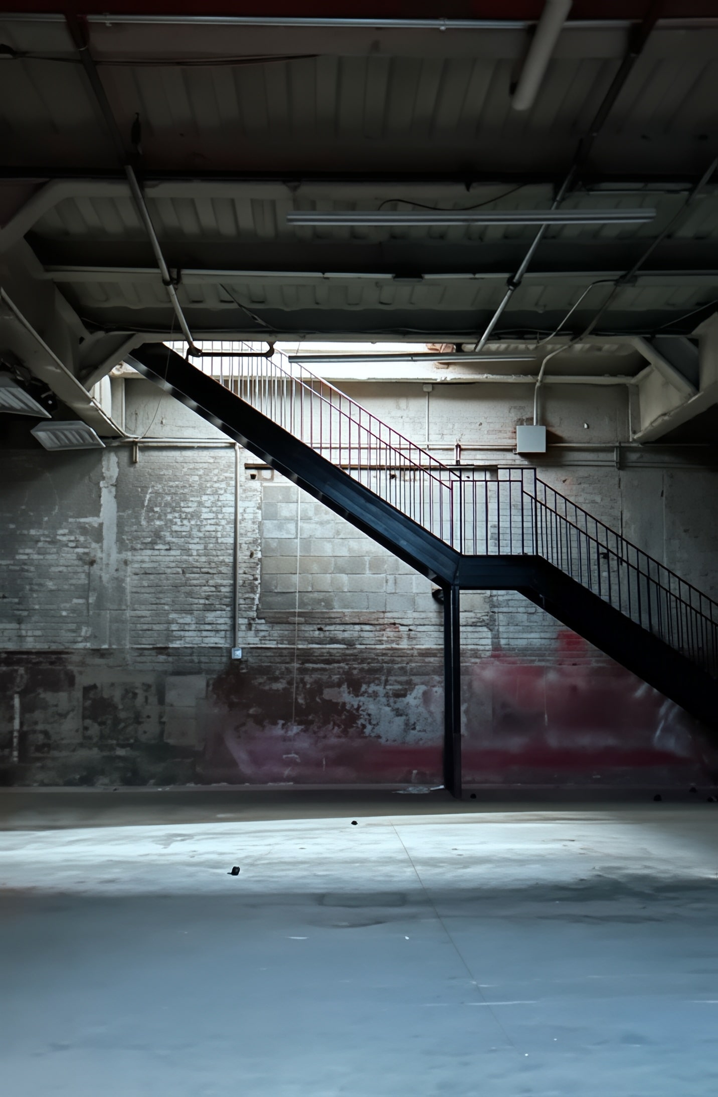 QNCC warehouse interior with industrial staircase